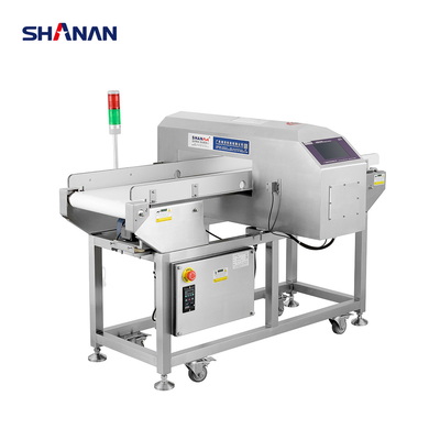Máy dò kim loại SHANAN dùng cho thực phẩm, báo động âm thanh/ánh sáng, hệ thống loại bỏ thanh đẩy