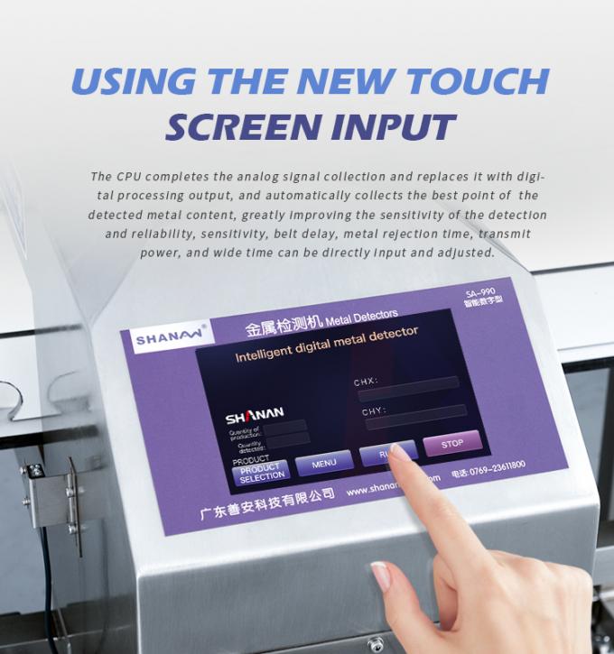 Nhựa cao su Thịt bánh quy đồ ăn nhẹ Conveyor Thực phẩm đông lạnh Máy dò kim loại công nghiệp 10