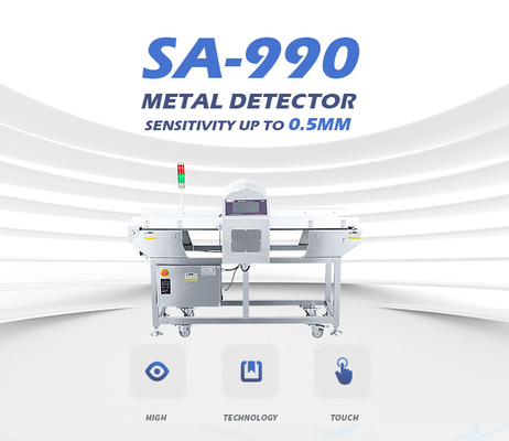 Máy dò kim loại thực phẩm với độ nhạy phát hiện 1.0mm SUS304 & chiều cao dây đai có thể điều chỉnh