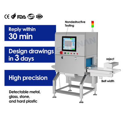 Kiểm tra không phá hoại Hệ thống kiểm tra tia X thực phẩm Máy để phát hiện chất gây ô nhiễm hiệu quả cao
