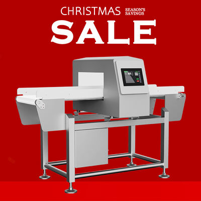 Thiết bị phát hiện kim loại thực phẩm dây chuyền vận chuyển tự động báo động dừng cho an toàn sản xuất thực phẩm