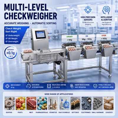 Thiết bị phân loại chính xác Đơn vị phân loại kích thước / trọng lượng tự động Đối với trái cây rau vật liệu công nghiệp dược phẩm